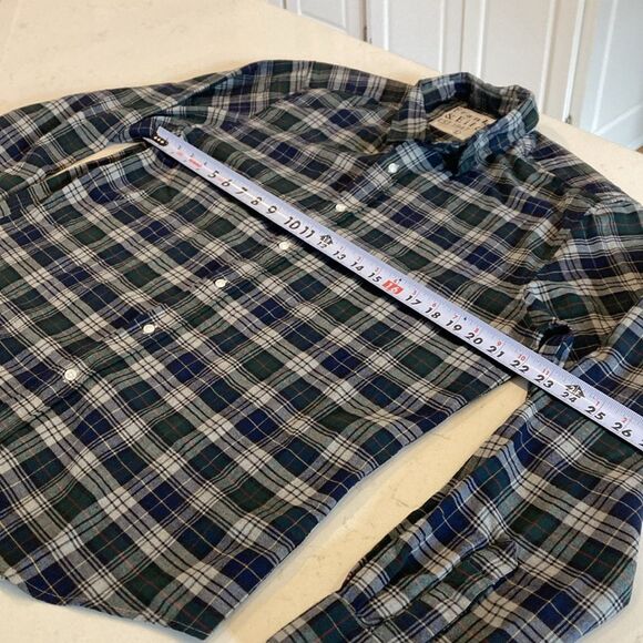 Frank & Eileen Finbar Blue Green Plaid Button Down Italian cotton flannel Shirt - Picture 8 of 8